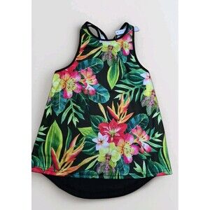 Fitwear Tropical Womens Razorback Workout Tank Top SM